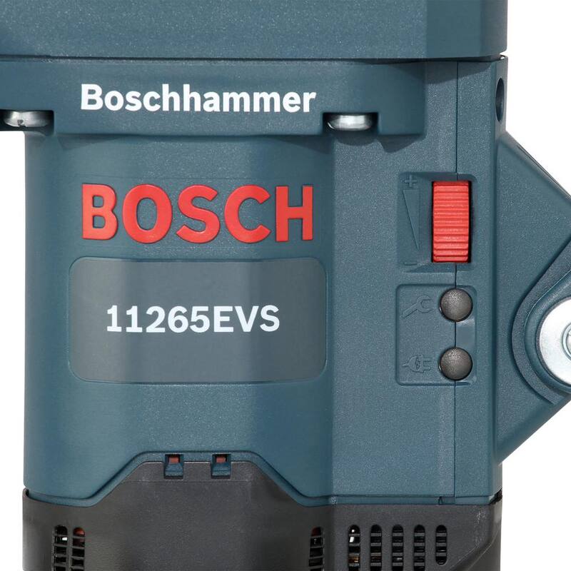 Martillo rotativo Bosch de 13 amperes con cable de 1-5/8 pulgadas y velocidad variable para combinación de concreto/mampostería, con estuche resistente - 11265EVS