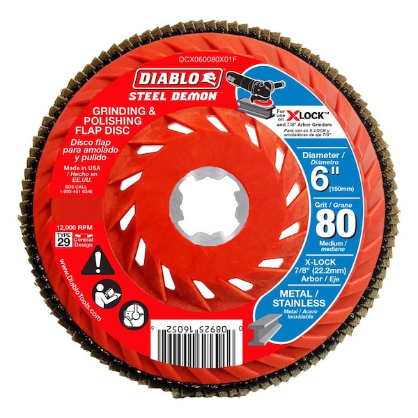 Disco de Solapa Diablo, 80 granos para X-Lock y todas las G - DCX060080X01F