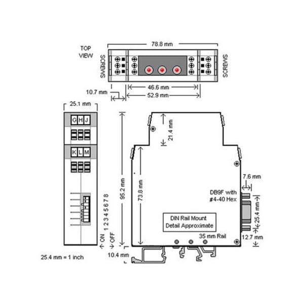 B+B Smartworx ISO.RS232 TO RS485 DB9 DINRAIL - 485LDRC9