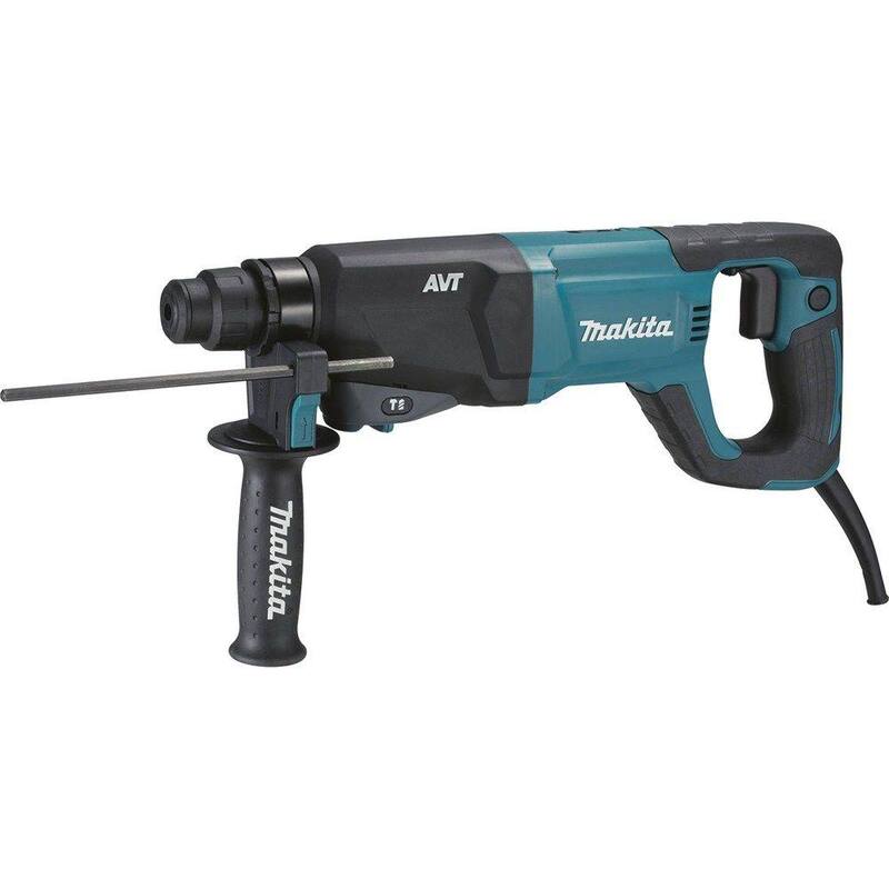 Martillo rotativo Makita de 8 amperes y 1 pulgada con cable SDS-Plus para concreto/mampostería y tecnología AVT (Tecnología Anti-Vibración), con estuche rígido para mango - HR2641
