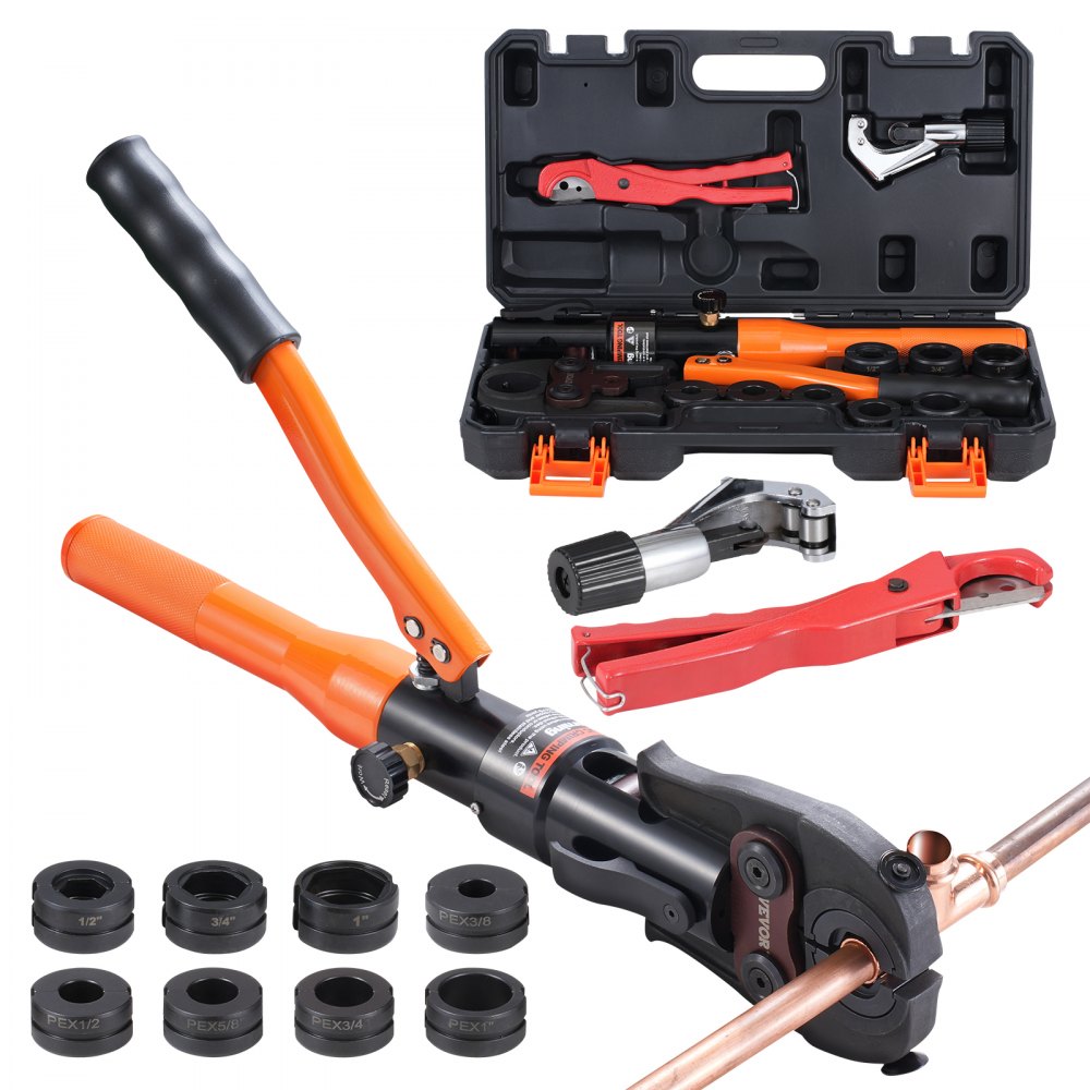 VEVOR Copper Tube Fittings Crimping Tool with 8 Jaws Pipe Cutter 360° Rotatable - YYSYJGJYYYTS4PHY9V1