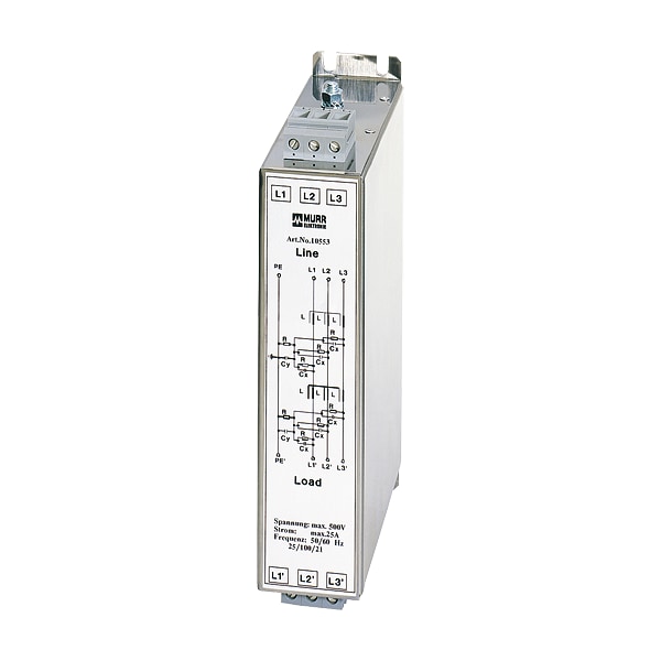 Murr Elektronik MEF EMC-FILTER 3-PHASE 2-STAGE, I:12A U:3x500 VAC book-style - 10551