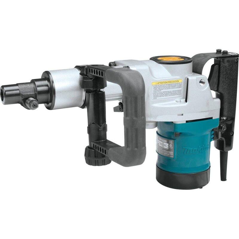 Martillo rotativo para concreto/mampostería con cable y mandril de canal de 2 pulgadas de 11 amperes de Makita con mango lateral en forma de D y estuche resistente - HR5000