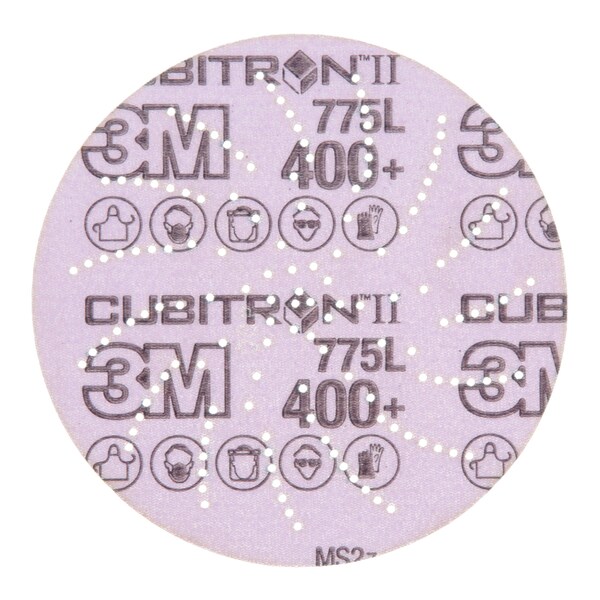 Disco de película de lija Cubitron Clean de 3M, 5", 400+, Die500LG - 775L 303