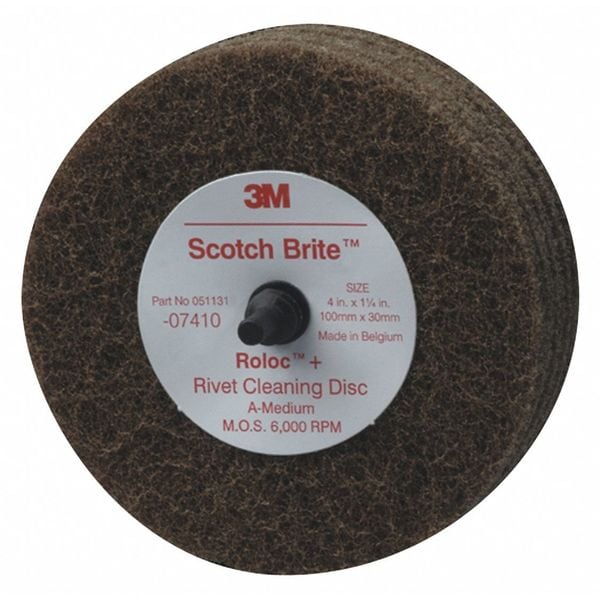 Disco de fibra Scotch-Brite, 4" de diámetro, con orificio de montaje de 1-1/4" - 7000120778