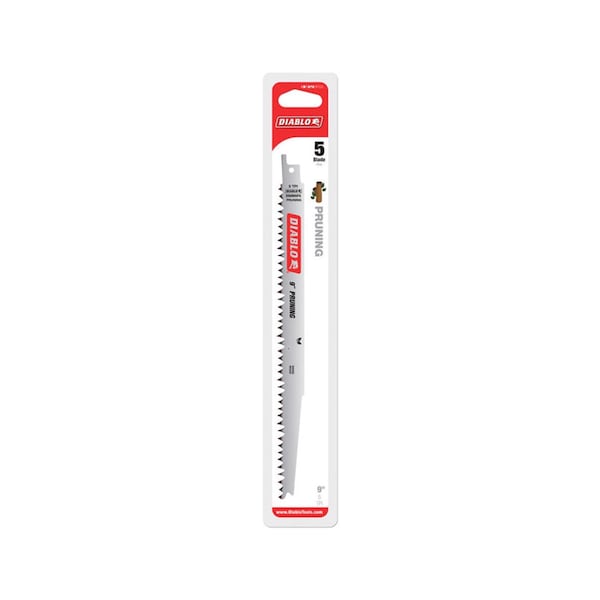 Diablo 9 in. Bi-Metal Fleam Grind Reciprocating Saw Blade 5 TPI 5 pk - DS0905FG5
