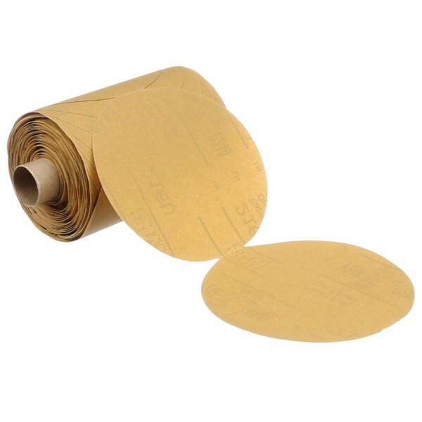 Disco de lija de gancho y lazo de 3M, recubierto, 80 grano, medio, óxido de aluminio, 216U, color oro - 49909