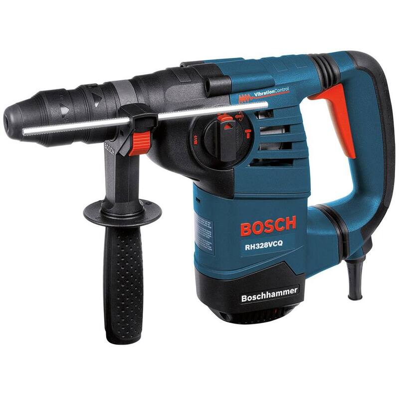 Martillo rotativo Bosch de 8 amperes y 1-1/8 pulgadas con velocidad variable con cable SDS-Plus para concreto/mampostería con estuche de transporte - RH328VCQ