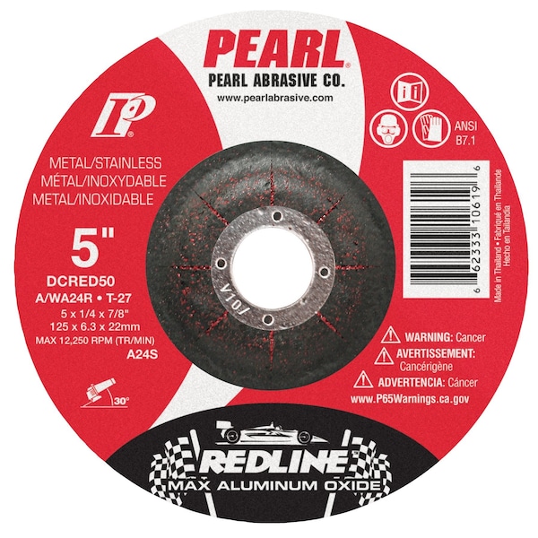 Rueda de desbaste Pearl Redline Max A.O. DC 5 x 1/4 x 7/8 A/WA24R T-27 - DCRED50