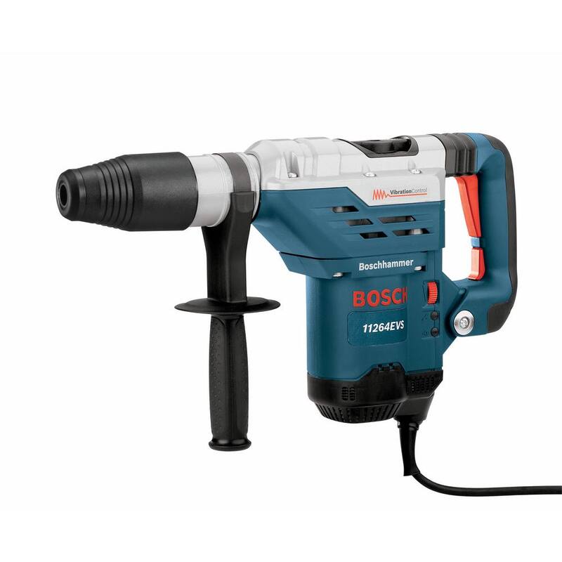 Bosch 13 Amp 1-5/8 pulgadas SDS-Max Taladro Martillo Rotativo con mango, estuche, SDS-Max adicional, Accesorio para polvo de cincelado de espigas - 11264EVS+HDC300