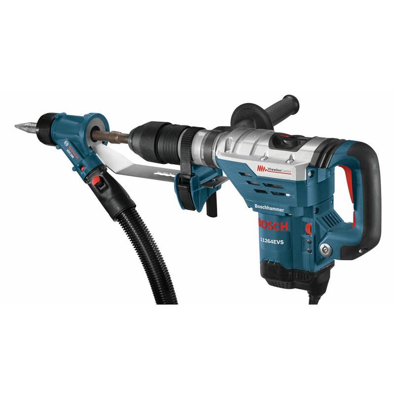 Bosch 13 Amp 1-5/8 pulgadas SDS-Max Taladro Martillo Rotativo con mango, estuche, SDS-Max adicional, Accesorio para polvo de cincelado de espigas - 11264EVS+HDC300