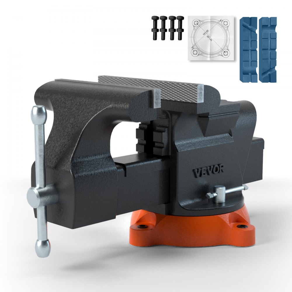 VEVOR 6" Bench Vise w/ Anvil 360°Swivel Locking Base Heavy Duty Ductile Iron - DGNTQDXZSYCQ6QSMGV0