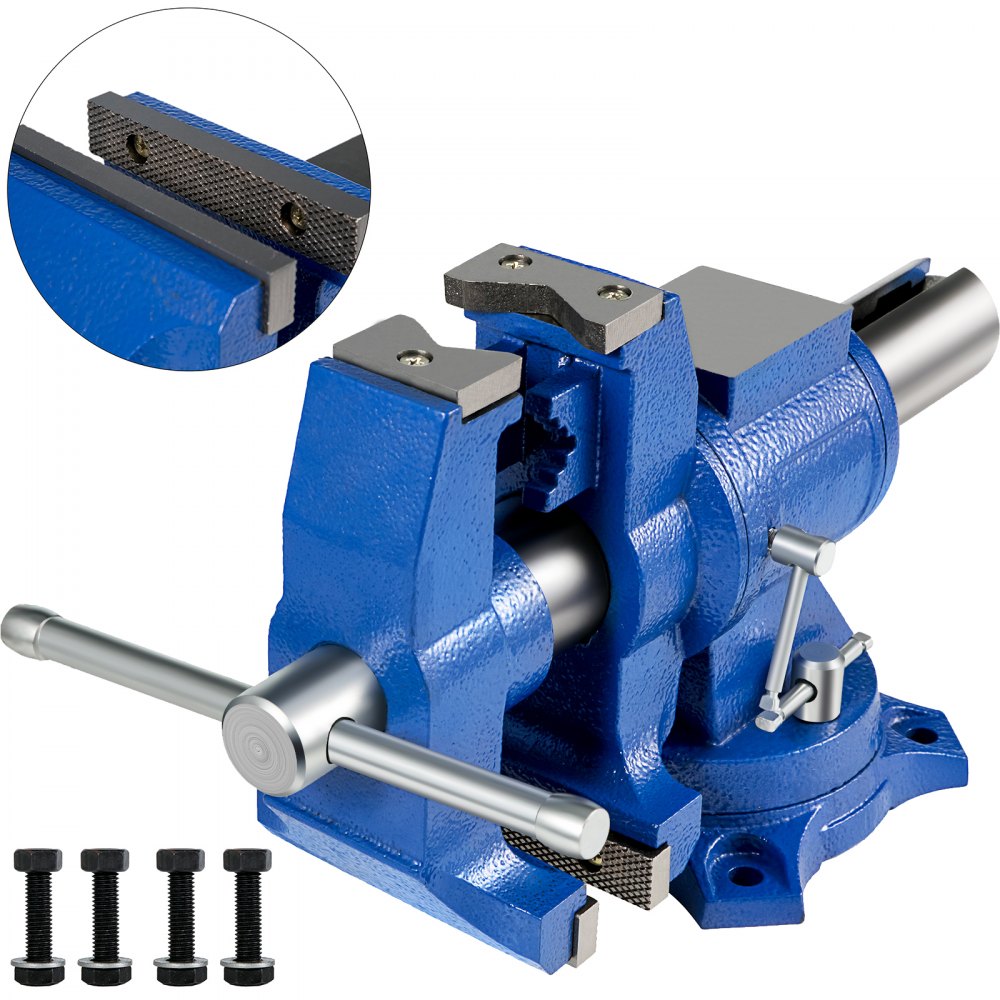VEVOR 6" Heavy Duty Bench Vise , Double Swivel Rotating Vise Head/Body Rotates 360° ,Pipe Vise Bench Vices 30Kn Clamping Force,for Clamping Fixing Equipment Home or Industrial Use - DGNTQQMZT94660001V0