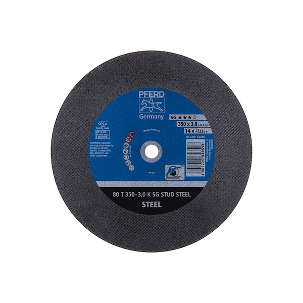 Disco de corte Pferd de 14" x 3/32", 1" A.H. - K - SG STUD STEEL - 64505