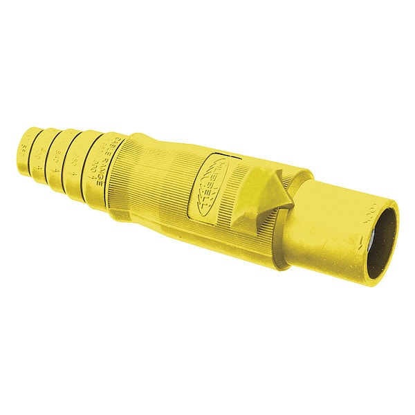 Hubbell Wiring Device-Kellems Single Pole Connector, Male, Yellow - HBLMBY