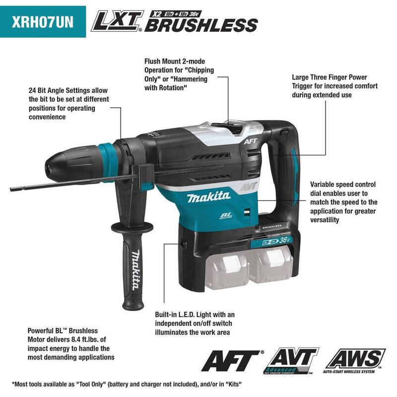 Rotomartillo AVT inalámbrico sin escobillas de 1-9/16 pulgadas Makita 18V X2 LXT de iones de litio (36V), AFT, AWS (sólo herramienta) - XRH07ZKUN

Traducción: Makita 18V X2 LXT Iones de Litio (36V) Inalámbrico sin escobillas Rotomartillo de 1-9/16 pulgadas AVT, AFT, AWS (Herramienta Únicamente) - XRH07ZKUN