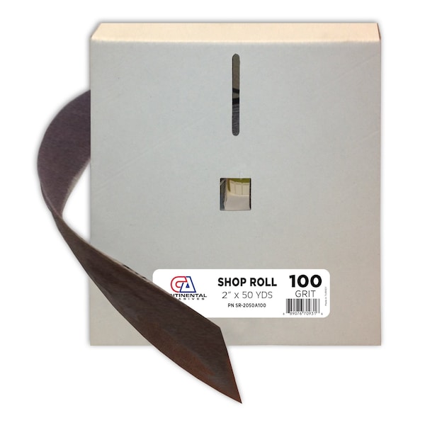 Rollo de tela J Flex de óxido de aluminio de 100 granos de abrasivos continentales de 2 pulgadas x 50 yardas - SR-2050A100