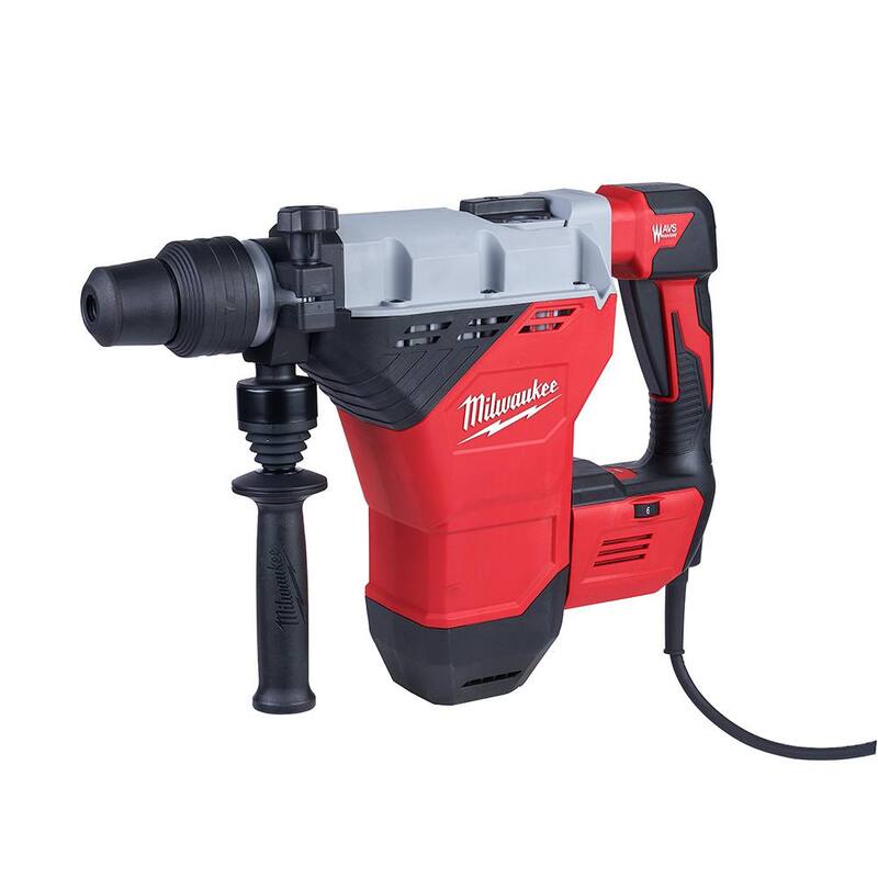 Martillo combinado Milwaukee de 15 amperes con cable de 1-3/4 pulgadas SDS-Max con E-Clutch y amoladora angular pequeña de 5 pulgadas de 13 amperes con dial de velocidad - 5546-21-6117-33D.