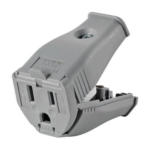 Ezgeneration 3W102-0GY 2 Pole 3 Wire Grounding Cord Outlet  Gray - EZ154497