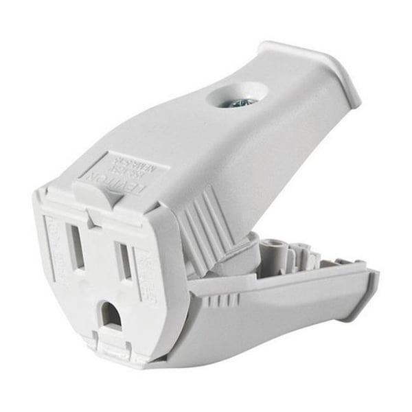 Ezgeneration 3W102-0WH White 2 Pole 3 Wire Grounding Cord Outlet - EZ151246