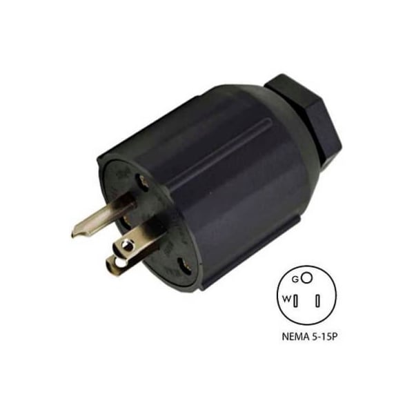 Conntek Conntek 60129, 15A Assembly Straight Blade Plug with NEMA 5-15P Male End, 2 Pole-3 Wire - 60129