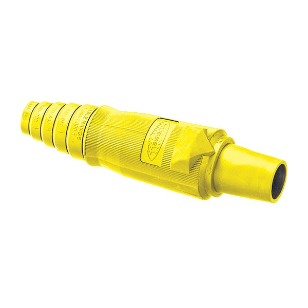 Hubbell Wiring Device-Kellems Single Pole Connector, Female, Yellow - HBLFBY