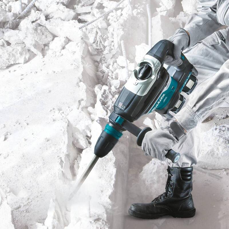 Martillo rotativo inalámbrico Makita 18V 1-9/16 in. 5.0 Ah X2 LXT de iones de litio (36V) sin escobillas AVT, kit con AFT y AWS - XRH07PTUN