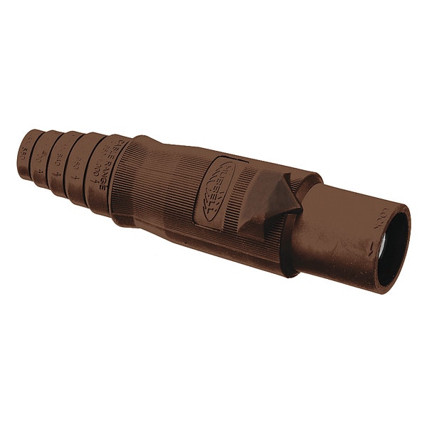 Hubbell Wiring Device-Kellems Single Pole Connector, Male, Brown - HBLMBBN