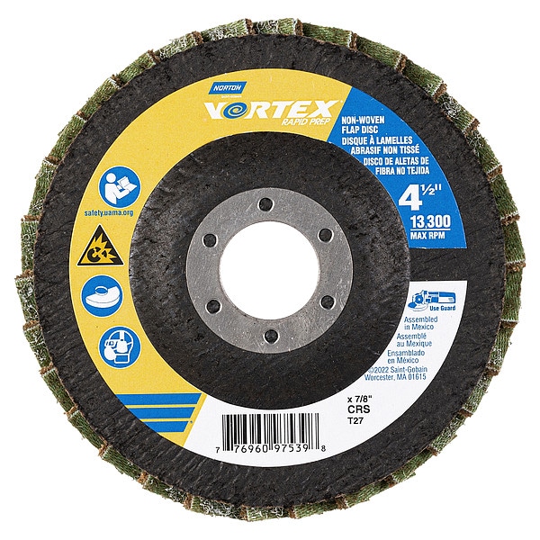 Disco de Aletas Norton Abrasives, Óxido de Aluminio, 4 1/2" de diámetro - 77696097539