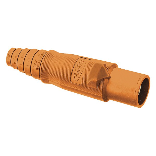 Hubbell Wiring Device-Kellems Single Pole Connector, Male, Orange - HBLMBO