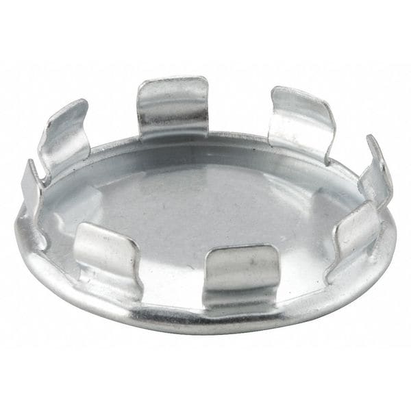 Raco Knockout Plug, Round, Steel, 3/4 in Conduit Size, 0.31 in D, Corrosion Resistant, Silver - 1043
