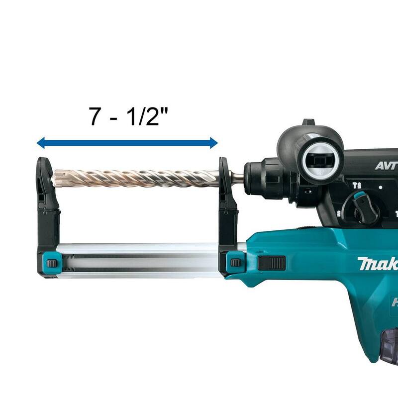 Martillo rotativo Makita inalámbrico sin escobillas XGT de 40V máximo con 1-1/8 pulgadas (empuñadura en D) Kit con extractor de polvo, AFT, capaz de AWS (4.0Ah) - GRH07M1W