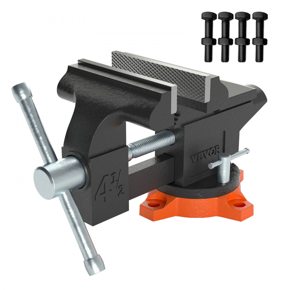 VEVOR 4.5" Bench Vise w/ Anvil 240°Swivel Base Heavy Duty Multipurpose Vise - DGNTQDXZSYC45IU5AV0