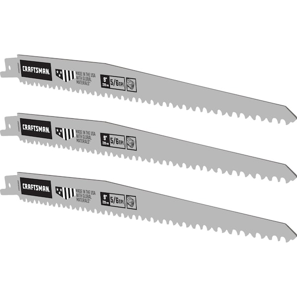 Craftsman Bi-Metal Pruning Reciprocating Saw, PK3, 3 PK - CMAR596P3