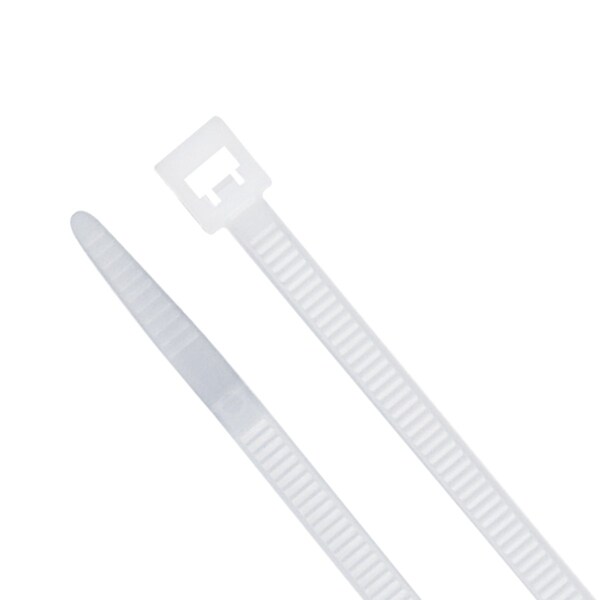 Dottie Cable Tie, 8 in L, 1.97 in Max Bundle Dia., Natural, Nylon 6/6, 50 lb Strength, 100 PK - DT6