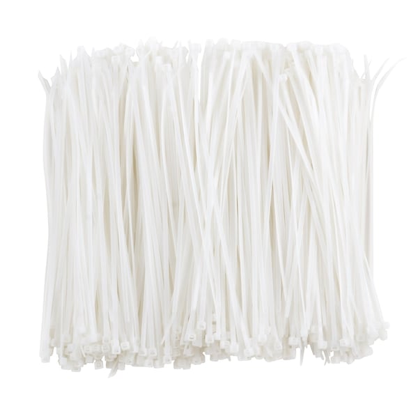 South Main Hardware Cable Tie, 8 in L, Natural, Nylon, 18 lb Strength, 500 PK - 200102