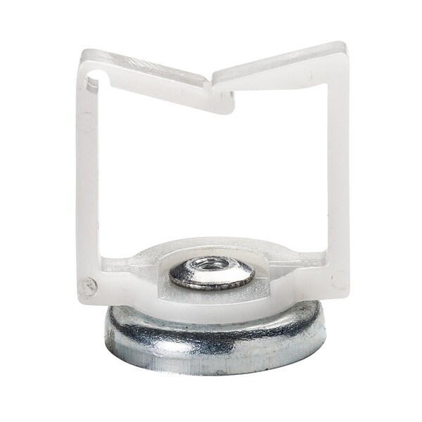 Winnie Industries 1in. Magnetic Cable Holder, 26 lb Magnet, Locking Gate, White, 100PK - WMCH100WH