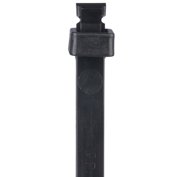 Panduit Cable Tie, 5-1/2 in L, 1-1/4 in Max Bundle Dia., Black, Nylon 6/6, 18 lb Strength, 1000 PK - SST1.5M-M0
