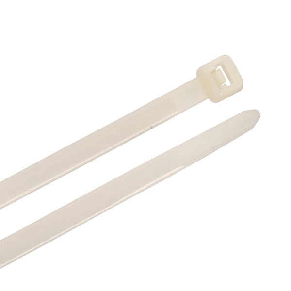 Forney Cable Tie, 14-1/2 in L, 4 in Max Bundle Dia., Natural, Nylon 6/6, 50 lb Strength, 25 PK - 62039
