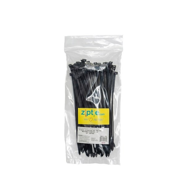 South Main Hardware Cable Tie, 8 in L, Black, 100 PK - 224108