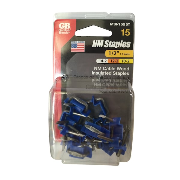 Gardner Bender Metal Staple, 12 in W Crown, Polyethylene, Graphite - MSI-1525T