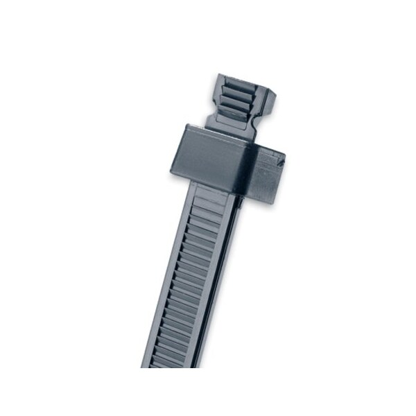 Panduit Cable Tie, 4 in L, 0.78 in Max Bundle Dia., Black, Nylon 6/6, 18 lb Strength, 1000 PK - SST1M-M30