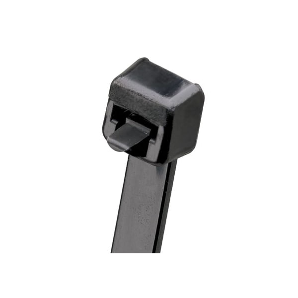 Panduit Cable Tie, 14-1/2 in L, 4 in Max Bundle Dia., Black, Nylon 6/6, 50 lb Strength, 1000 PK - PRT4S-M0