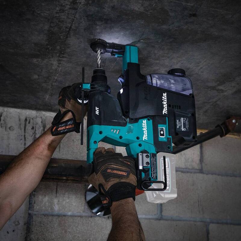 Martillo rotativo inalámbrico sin escobillas Makita 40V max XGT de 1-1/8 pulgadas con extractor de polvo, AFT, capacidad AWS (Herramienta solamente) - GRH01ZW