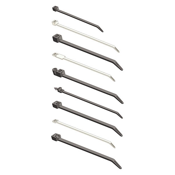 Quickcable Cable Tie, 8 in L, 2 in Max Bundle Dia., Natural, Nylon 6/6, 18 lb Strength, 100 PK - 502102-100