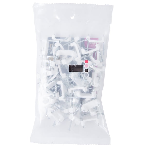 Gardner Bender Cable Staple, 34 in W Crown, 114 in L Leg, PlasticPolyethylene - PS-75