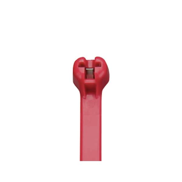 Panduit Cable Tie, 8 in L, 2 in Max Bundle Dia., Red, Nylon 6/6, 50 lb Strength, 1000 PK - BT2S-M2
