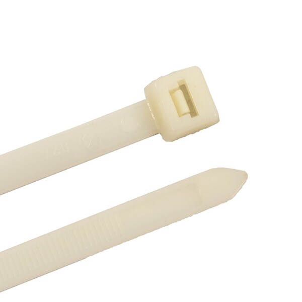Forney Cable Tie, 48 in L, 15 in Max Bundle Dia., Natural, Nylon 6/6, 175 lb Strength, 10 PK - 62089