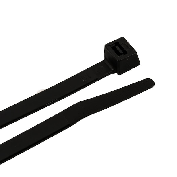 Forney Cable Tie, 8 in L, 2 in Max Bundle Dia., Black, Nylon 6/6, 120 lb Strength, 100 PK - 62067