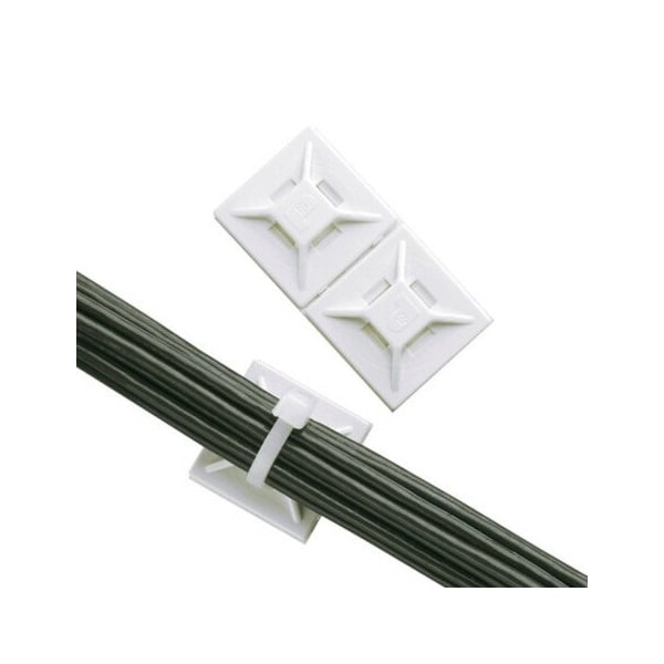 Panduit Cable Tie, Mnt, Hitmp, .75x.75in, Wh, PK500 - ABMM-AT-D